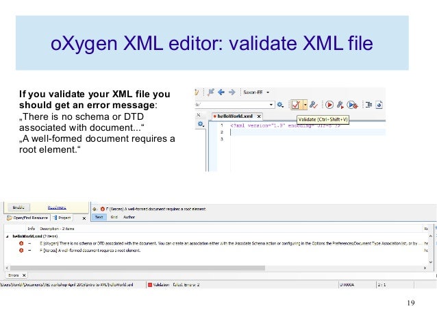 Markup language validating system